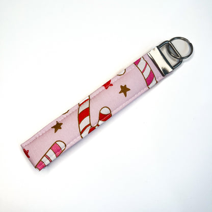 Candy Canes Keychain Wristlet