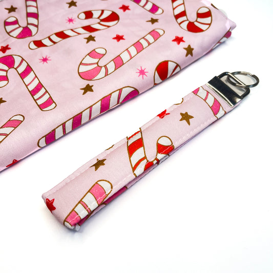 Candy Canes Keychain Wristlet