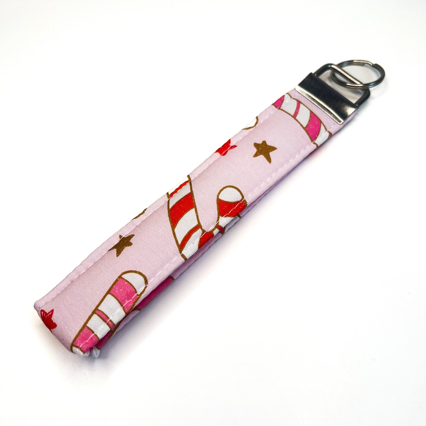 Candy Canes Keychain Wristlet