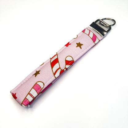 Candy Canes Keychain Wristlet