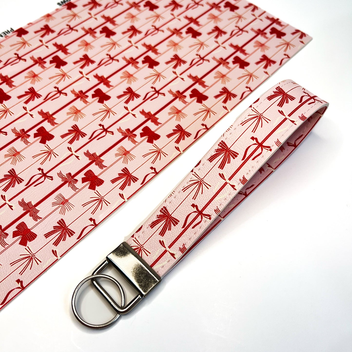 Christmas Faux Leather Keychain Wristlet